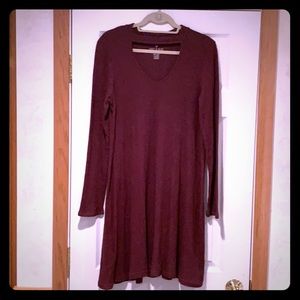 Dark Red Sweater Dress